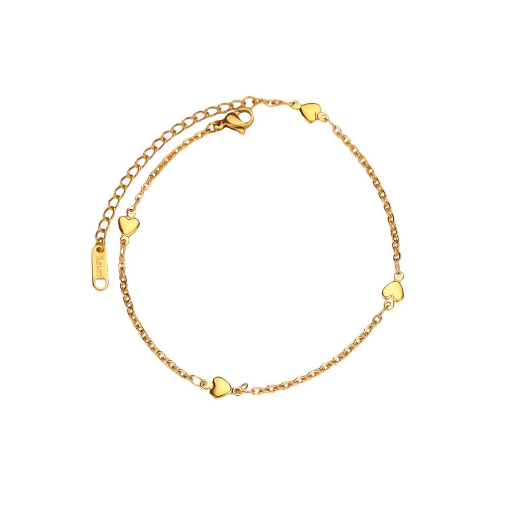 Tiny Heart Stainless Steel Anklet Gold Color Anti Fading Foot Anklets Bracelet Summer Beach Accessories Vintage Jewelry Gifts