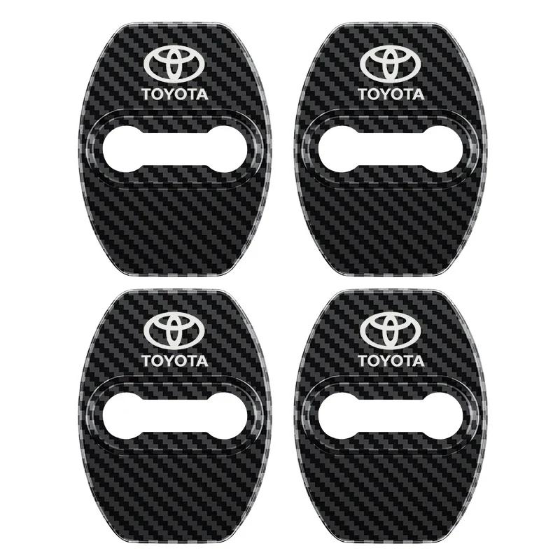 WTRK1 4pcs Car Stickers Car Door Lock Cover Auto Emblems Case For Toyota TRD Camry Corolla Rav4 Yaris Prius
