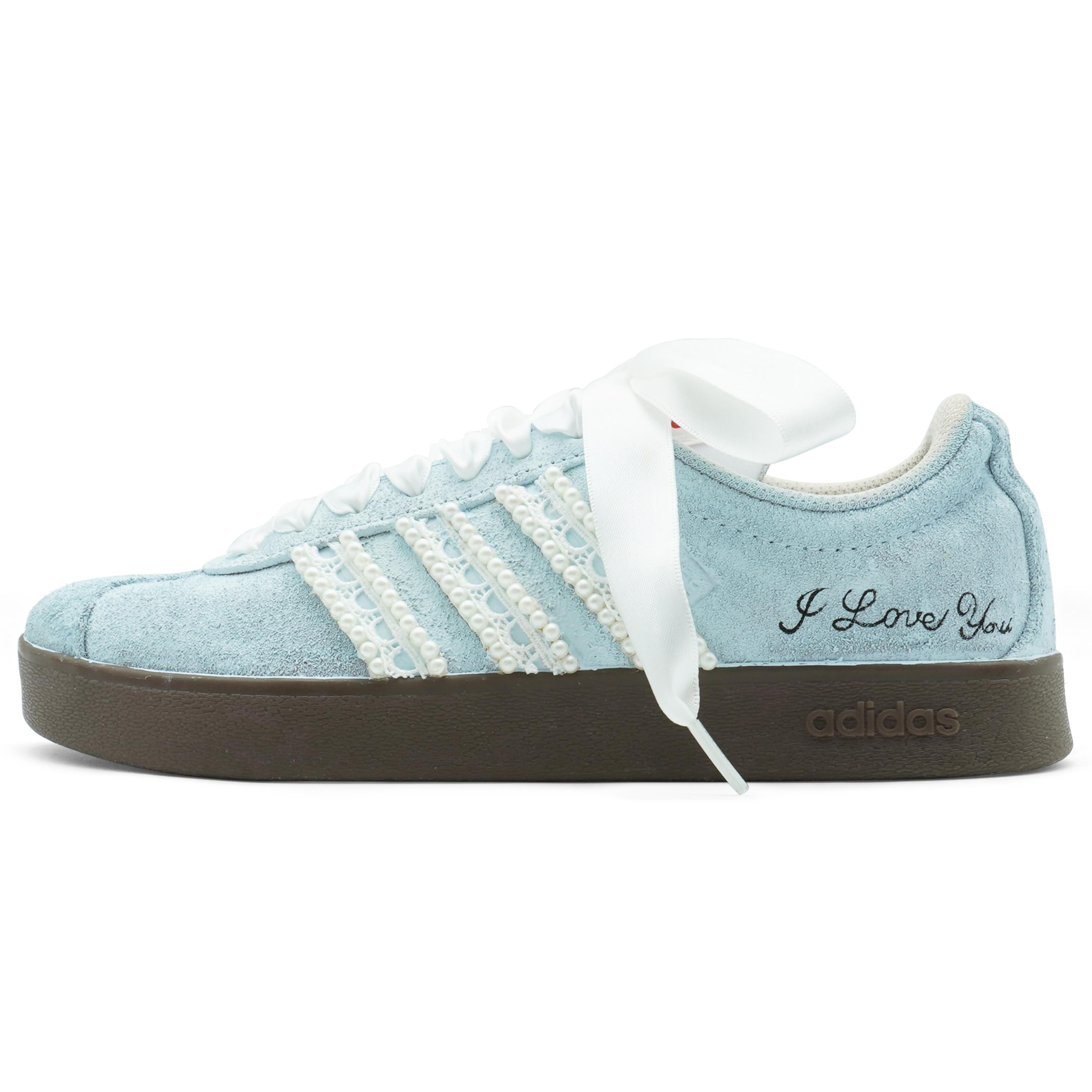 

Adidas VL COURT 2.0 Slip Resistant Cushioning Abrasion Resistant Low top Skateboard Shoes Blue White HQ1802(Team256-) 36