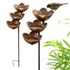 3-Tier Outdoor Bird Bath Feeder Iron Garden Stake Vintage Bronze Waterer Lawn Decoration for Gardeners