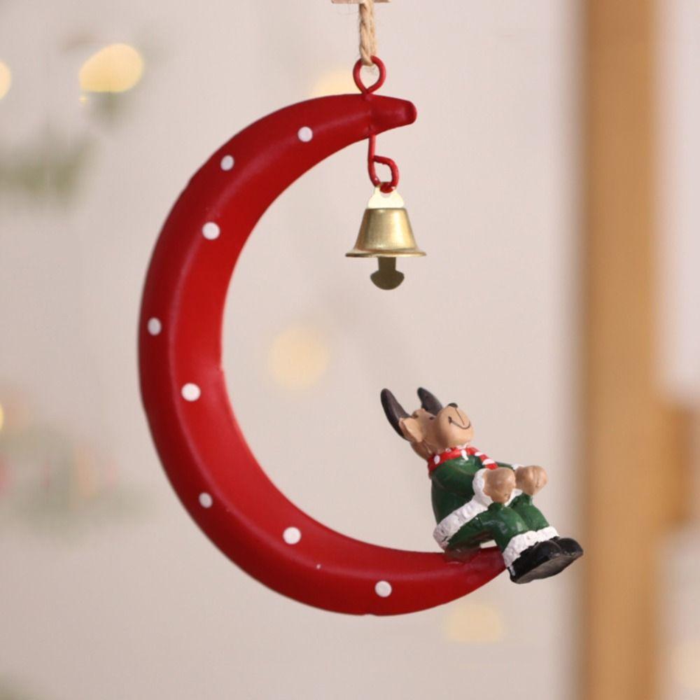 Household Iron Christmas Santa Claus Bell Painted Vintage Car Pendant Christmas Snowman Pendant Gift