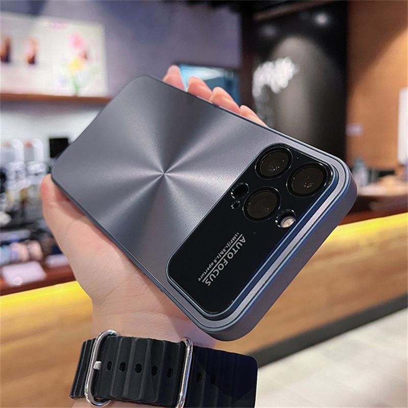 Luxury Bling Laser Aurora Case for iPhone 11 Pro iPhone 12 13 14 Pro Max 14 Plus Big Window Camera Protection Solid Color Cover