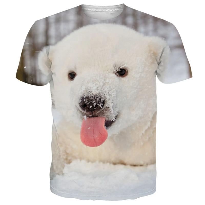 3D Digital Printing Men's Short Sleeves Polar Bear T-Shirt