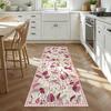 Runner Rug Green Plants Corridor Carpet Bedside Bedroom Modern Leaf Print Hallway Rugs Foldable Machine Washable Home Decoration