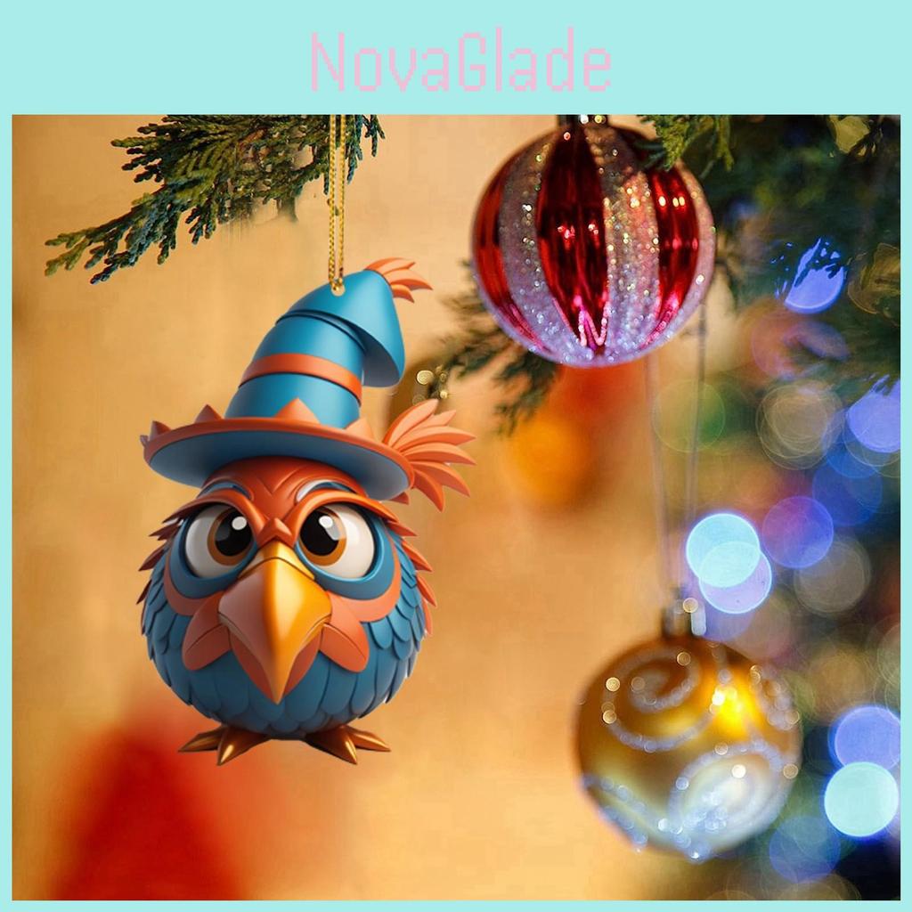 Färgglad Akryl Kalkon Bilprydnad Festlig Julgransprydnad För Hemmet