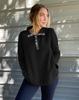 2024 Autumn/Winter Women's Casual Color Block Pullover Hoodie with Pockets