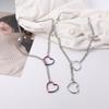 Verstelbare Cubaanse Schakel Ketting Roestvrij Staal Lange Hartvormige Ketting Rock Stijl Punk O-ring Sleutelbeen Ketting Feestkleding