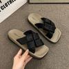 Fashion trend wear-resistant and comfortable one-word slippers new summer wear home versatile lightweight flat slippers