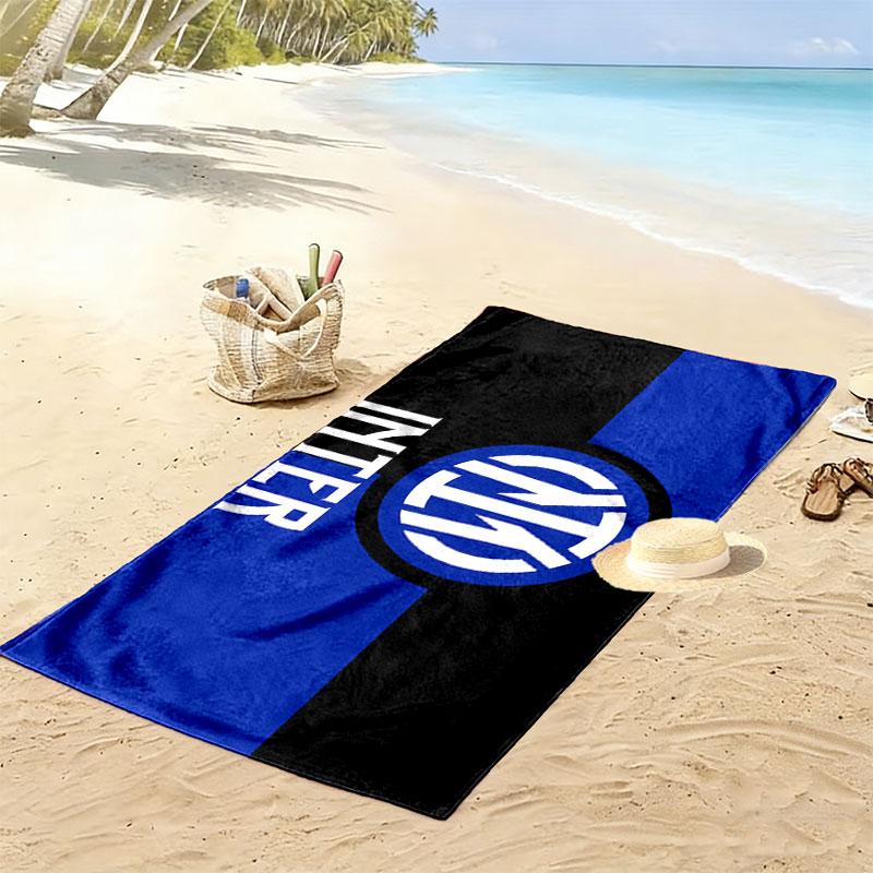 Inter Milan Print Beach Towel, Large Soft Quick Dry Towel for Beach Camping Swimming