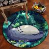 Cute My Neighbor Animated Carpets Cartoon Patterns Round Carpets Home Decor Non-Slip Round Carpets for Kids and Adults