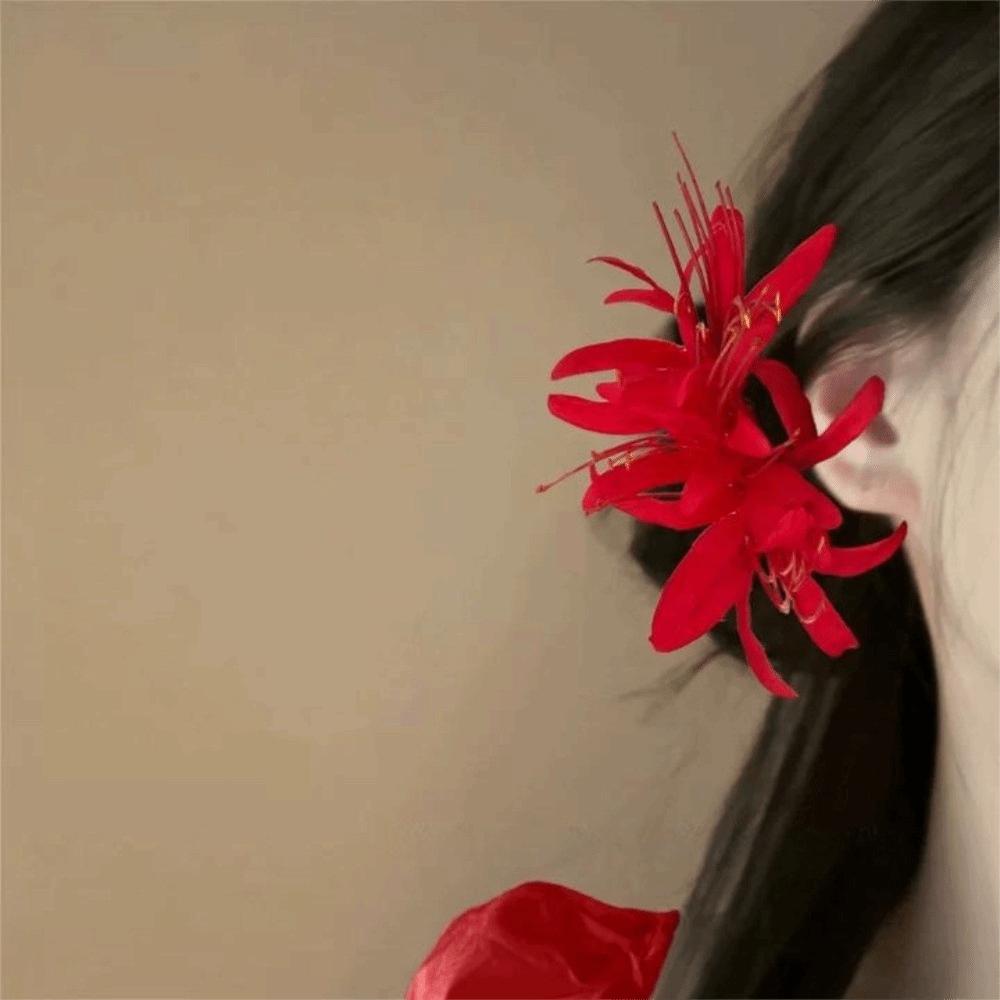 Fairy Flower Hair Stick Large Hanfu Hair Stick Elegant Simulation Flower Hairpins  Female