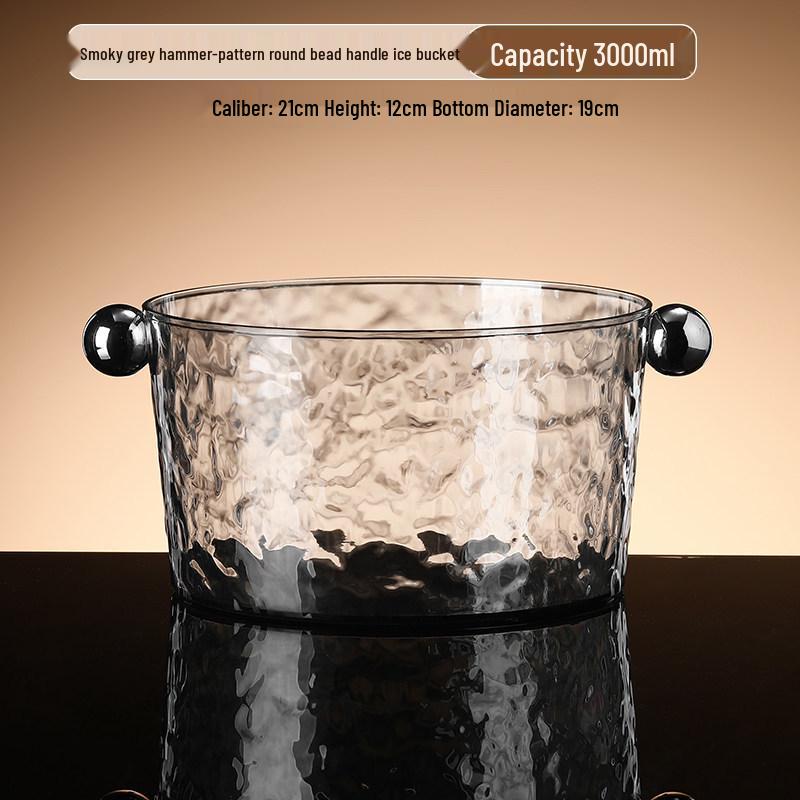 Acrylic Ice Bucket for Bars and Home - Small Beer Barrel Storage Container