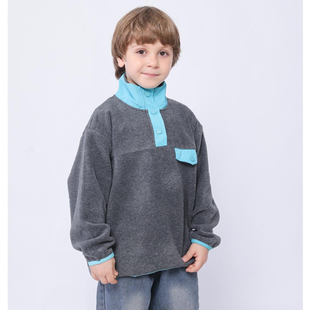 Kids Color Block Pullover Sweatshirt with Zipper and Mid High Collar, Loose Fit Casual Top
