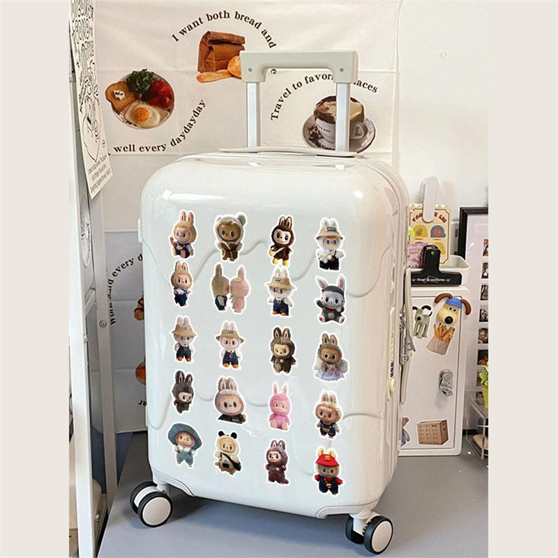 60Pcs Labubu Monster Cartoon Waterproof Stickers Pack Cute Water Bottle Laptop Skateboard Scrapbook Anime Accessories