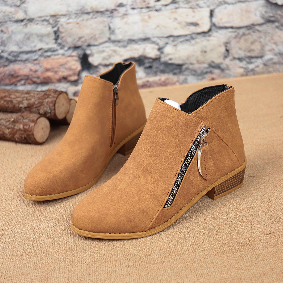 

Loafers with Pointed Toes, Short Boots, Women s Shoes, New Style, Ankle-length Boots 43 хакі
