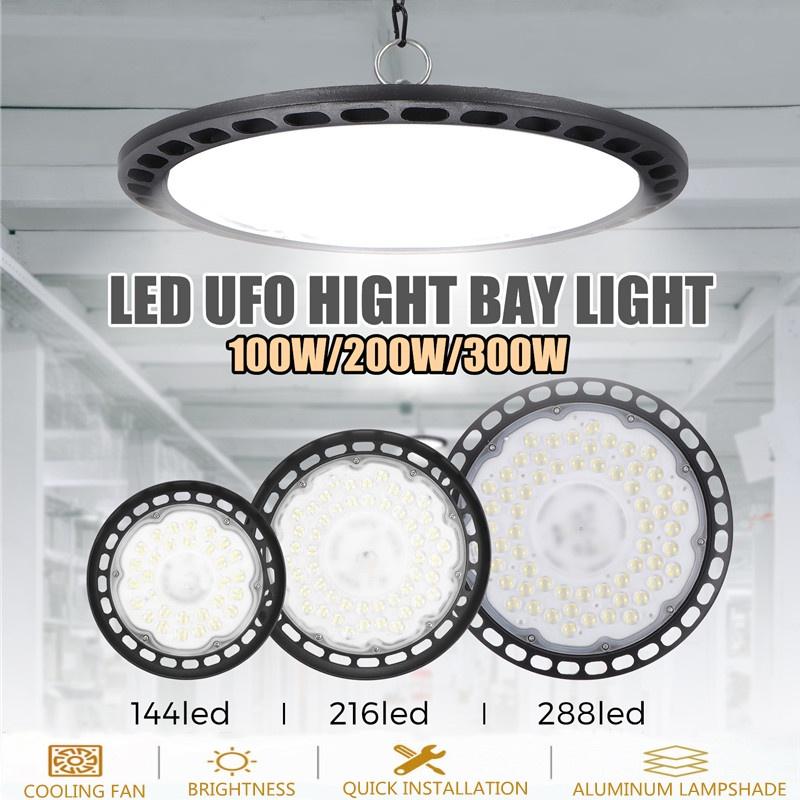 300W 200W 100W UFO Warehouse Workshop Garage Light Led High Bay Light Industrial Lamp Workshop Highbay Lighting AC180-240V