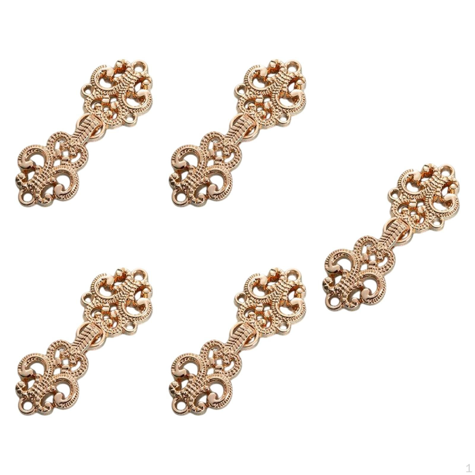 

5 Pack Cloak Clasp Fasteners for Jackets, Dresses, And Sweaters золотий