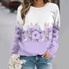 Sonbahar ve kış yeni moda yuvarlak yakalı uzun kollu baskılı zarif gündelik bol kapüşonlu sweatshirt