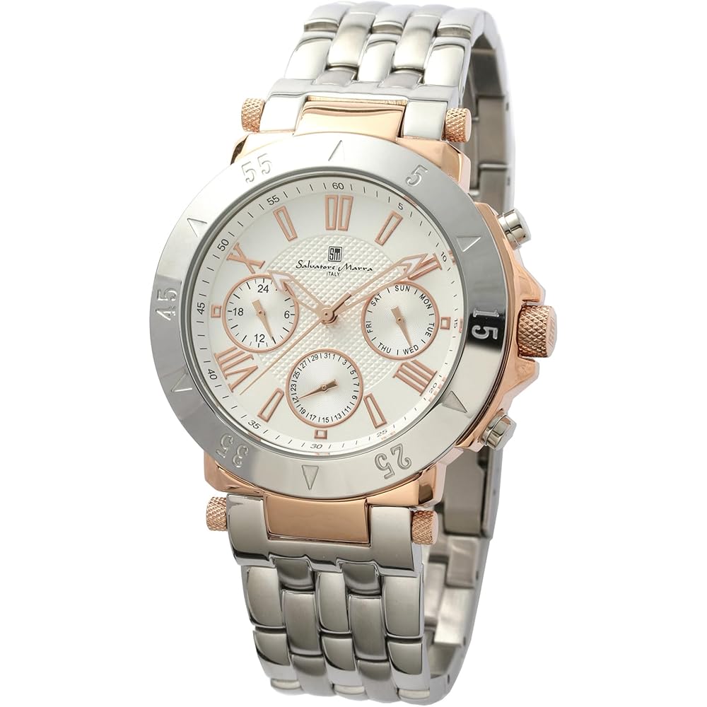 Salvatore Marra Quartz Men s Analog Watch White Waterproof Business Wristwatch with Cross PGWH