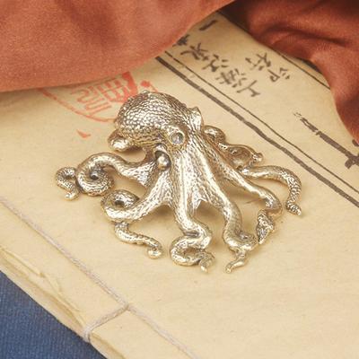 Antieke Octopus Huisdecoratie Messing Koper Dierfiguren Miniaturen Bureau Ornament Accessoires Creatief Tafelambacht