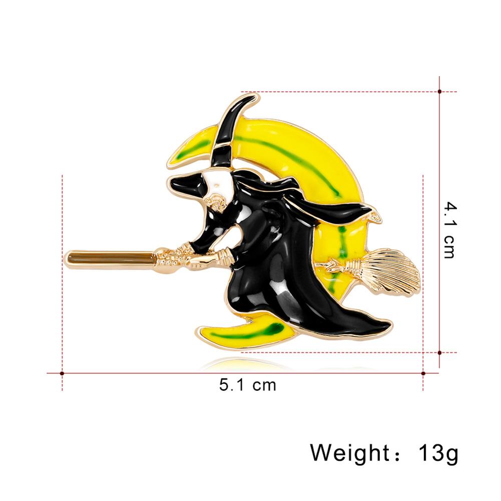Women Fashion Unique Halloween Witch Brooch Lovely Exquisite Alloy Breastpin