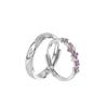 Endless Summer S925 Sterling Silver Couple Rings with Enamel Design - Perfect Gift for Him & Her