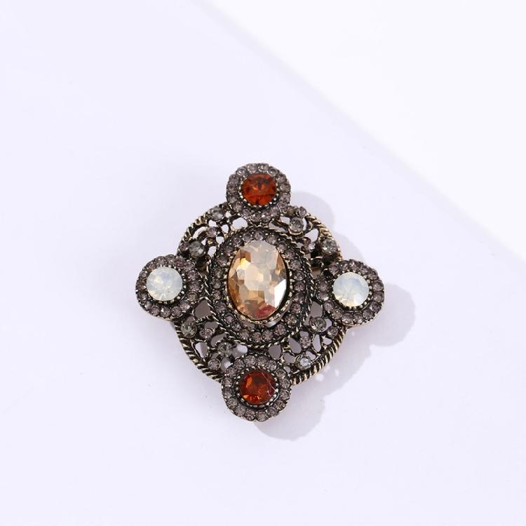 Lovely Bowknot Heart Oval Brooch With Rhinestones Detail, Chest Badge Accessory For Bridal Party And Cocktail Event