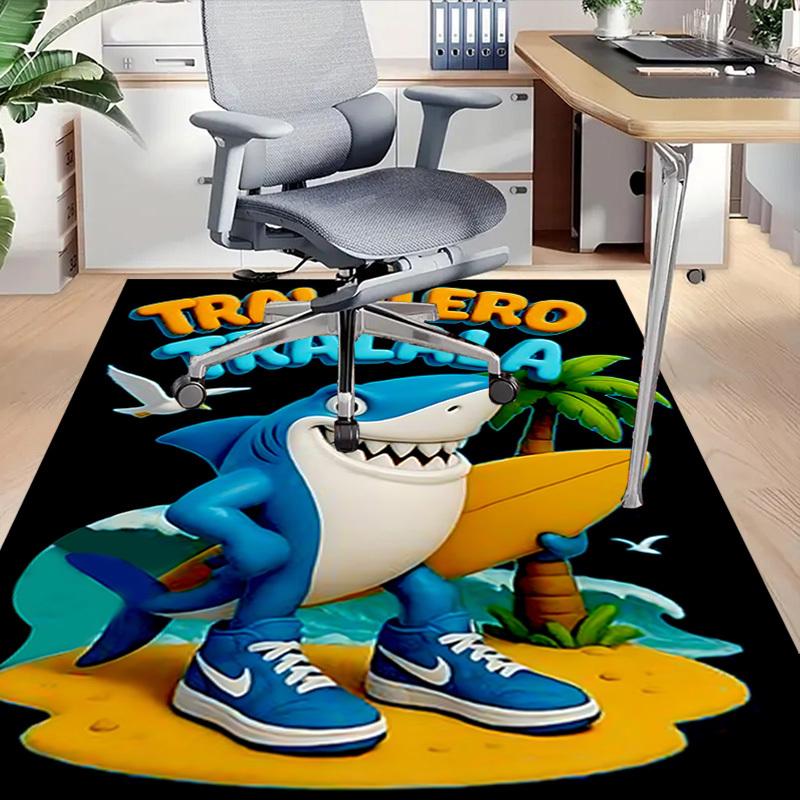 1pc Shark Surfboard Carpet, Office Rug Outdoor Mat Home Decor Area Carpet Festival
