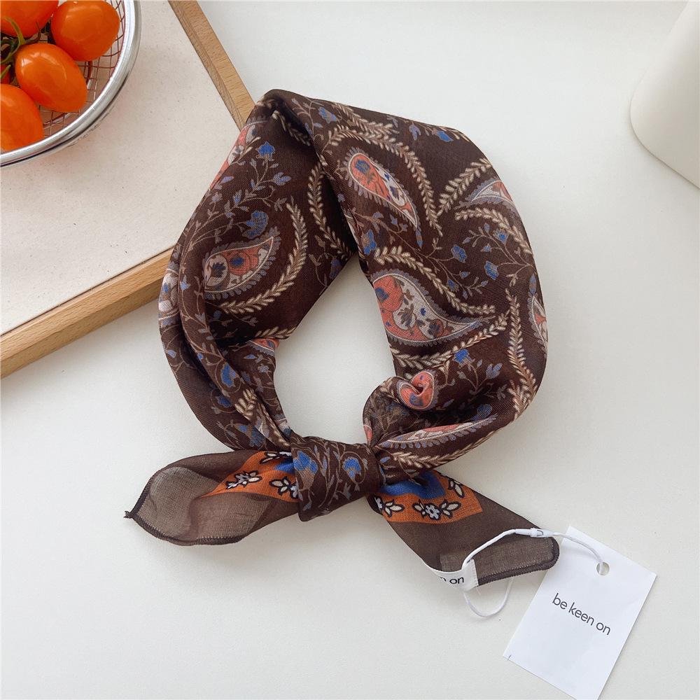 55 Polka Dot Silk Scarf: Spring Summer Korean Fashion Headscarf & Decorative Hairband for Women