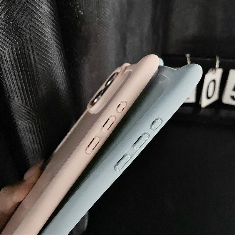 Cartoon Cat Ears TPU Soft Silicone Case for iPhone 15 Pro Max 14 Plus 13 12 11 Pro All-inclusive Fall Protection Cover