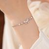 Elegant Zircon Bowknot Bracelet Women Minimalist Luxury Daily Wear Adjustable Copper Chain Jewelry