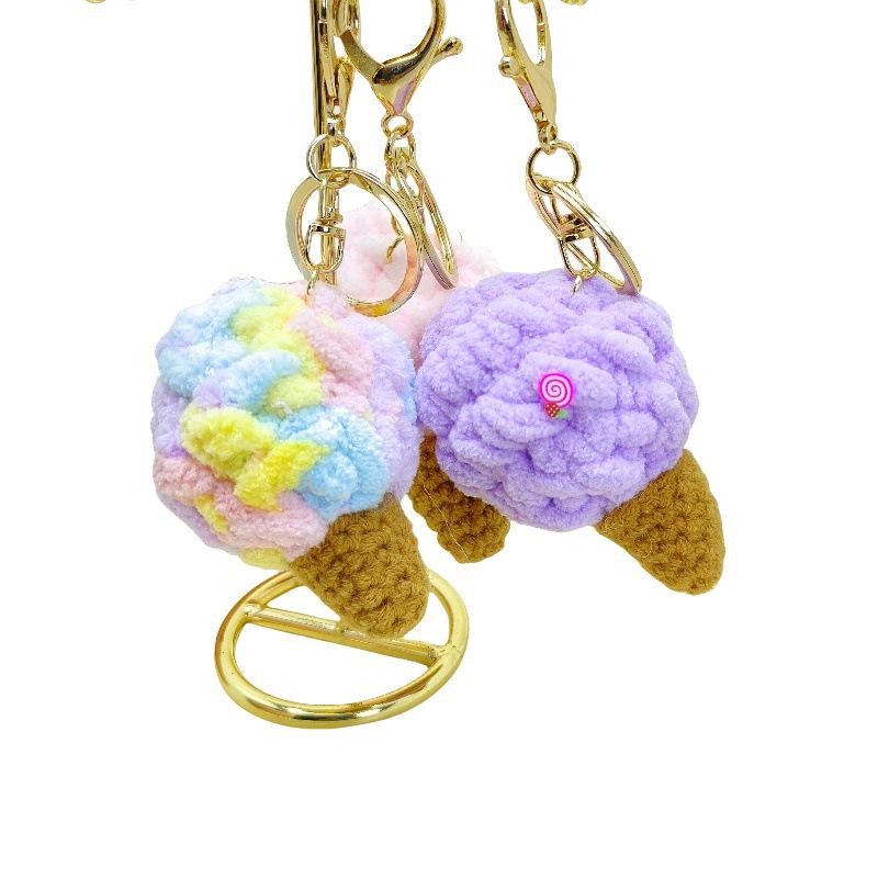 Cute Cartoon Ice Cream Keychain & Backpack Pendant - Fun Gift for Kids & Couples