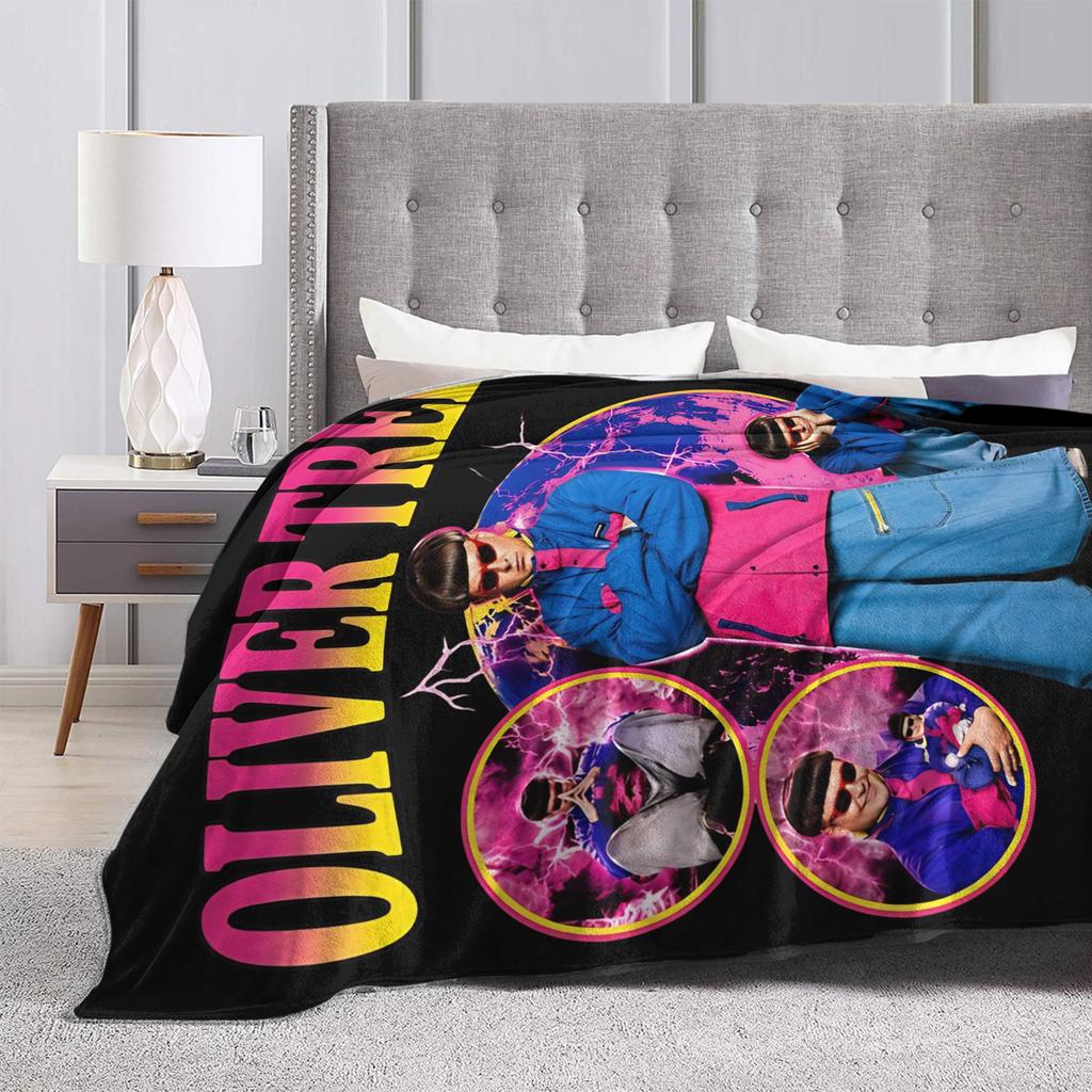 Oliver Tree Riposa in Pace 1993-2023 Coperte Commemorative Corallo Pile Peluche Decorazione Coperta Plaid Multifunzione Trapunta per Auto
