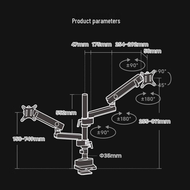 Brateck Dual Monitor Desktop Stand