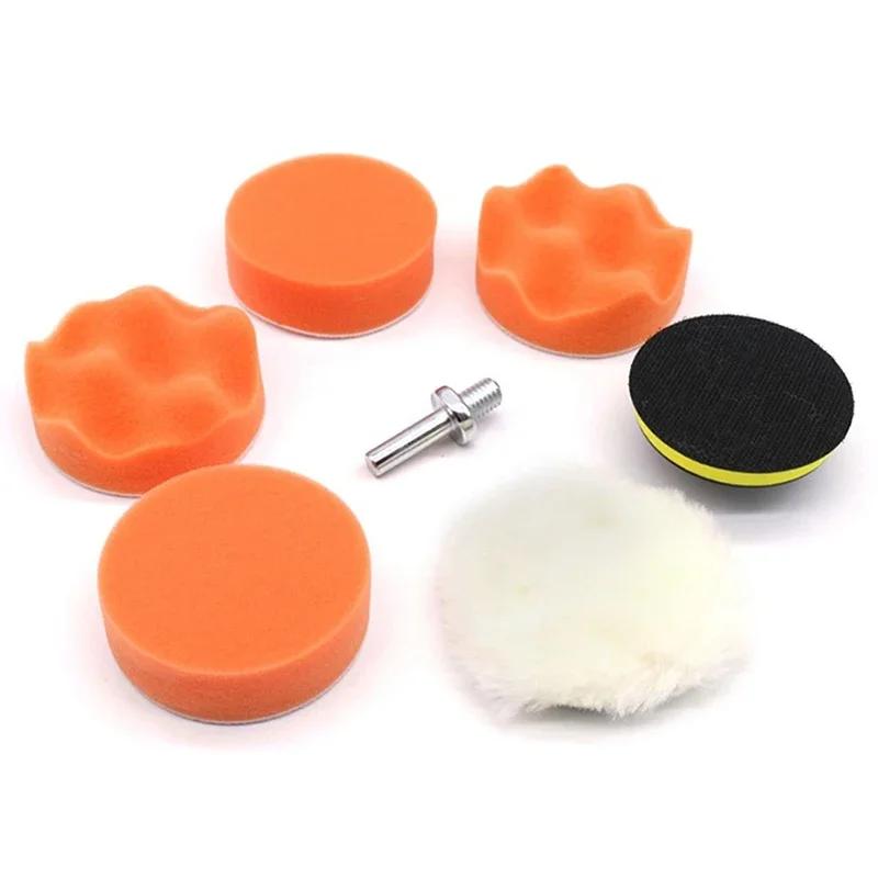 

7 шт./набор 3-дюймовых автомобильных губок для полировки, набор полировальных кругов, набор адаптеров для полировки воском, набор сверл для ухода за кузовом автомобиля, набор для восстановления фар