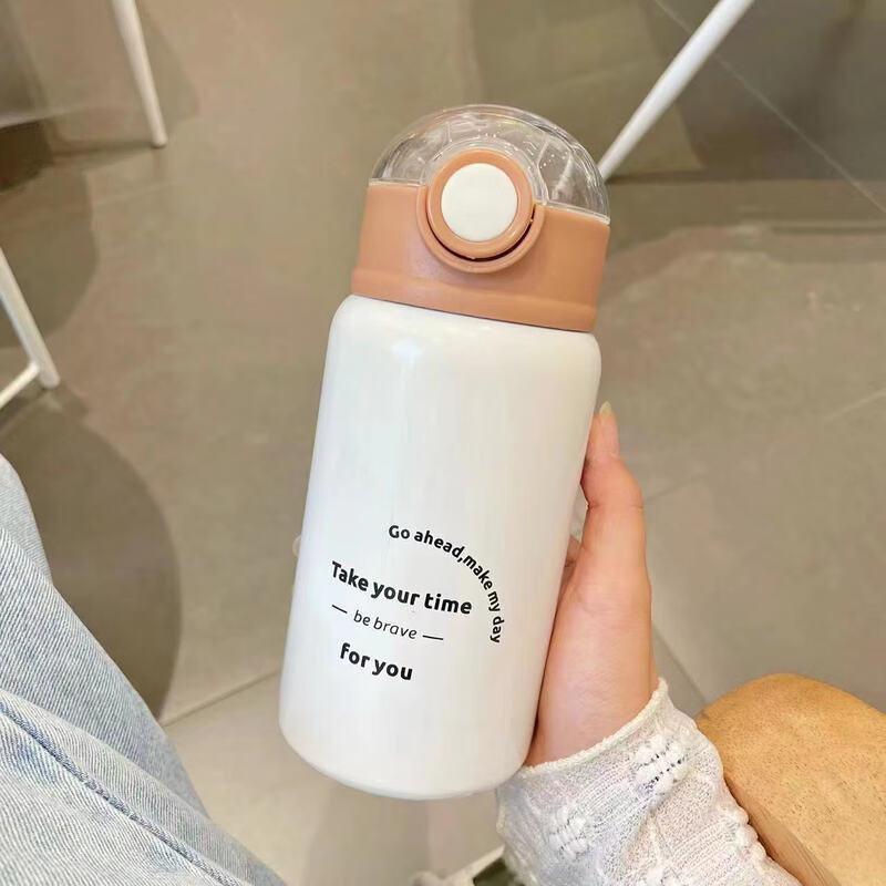 TLAKEHO Stainless Steel Straw Thermos Bottle