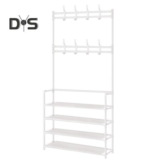 Multi-Layer Shoe Rack Doorway Clothes Hanger High Stability Simple Installation Shoes Shelf Floor-Standing Storage Rack