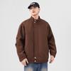 Solid Color Stand-Up Collar Jacket Men'S Season Loose Large Size Plaid Trendy Brand Versatile Jacket Trendy Casual Jacket