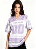 Custom American Football Jersey Black V-Neck - Personalized Name Number, Casual Fashion Top for Streetwear Men Women Youth