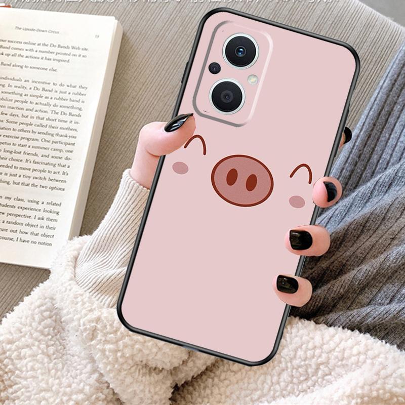 Cartoon Pig Case For OPPO Reno 12F 12 13 11 F 8T 7 8 10 Pro OPPO Find X8 X6 Pro X3 X5 Lite Cover Fundas