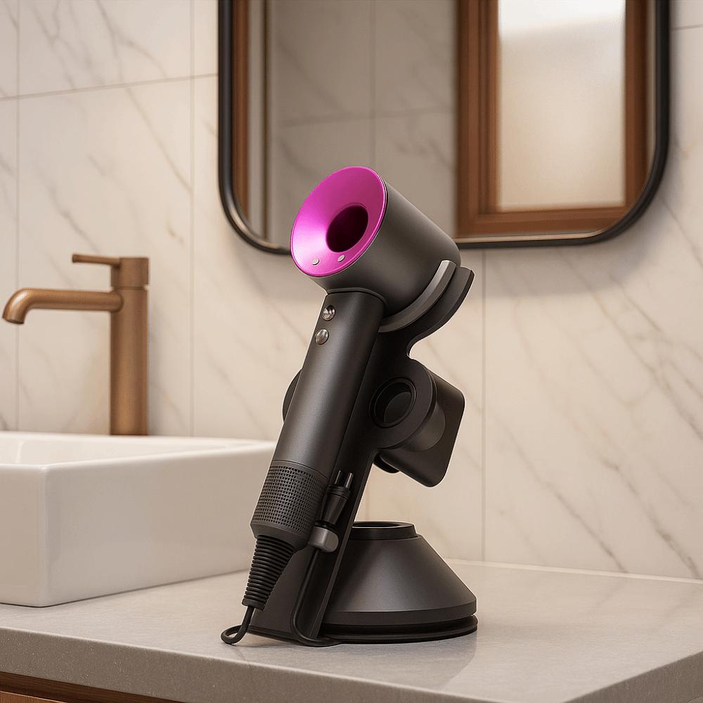 Punch Free Hair Dryer Holder Metal Bathroom Organizer Portable Hair Dryer Storage Rack  Salon