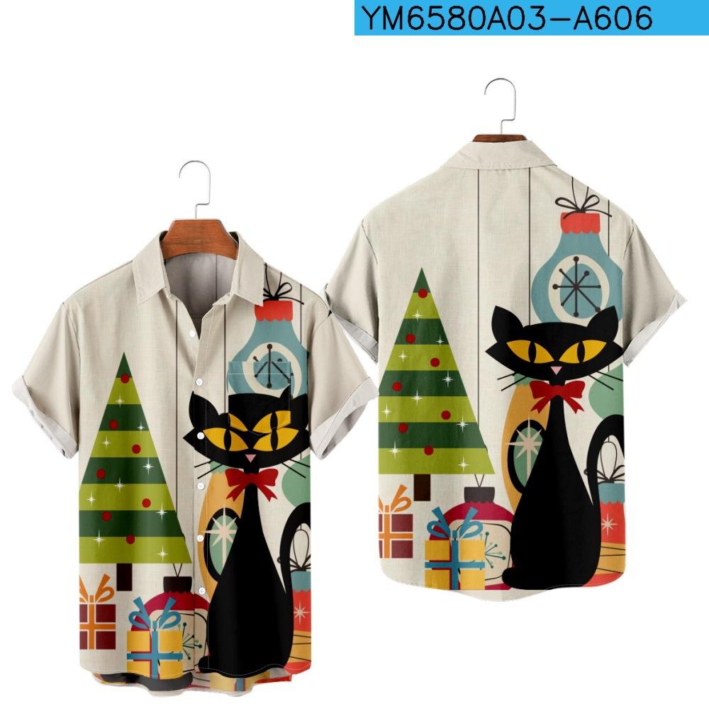 New Guitar Elements 3D Digital Printing Trend Loose Short Sleeve Shirt Men's Top Summer