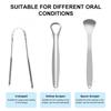 Oral Tongue Coating Cleaner Tongue Scraper 3Pcs Tongue Scrubber for Adults Kids Medical Grade Metal