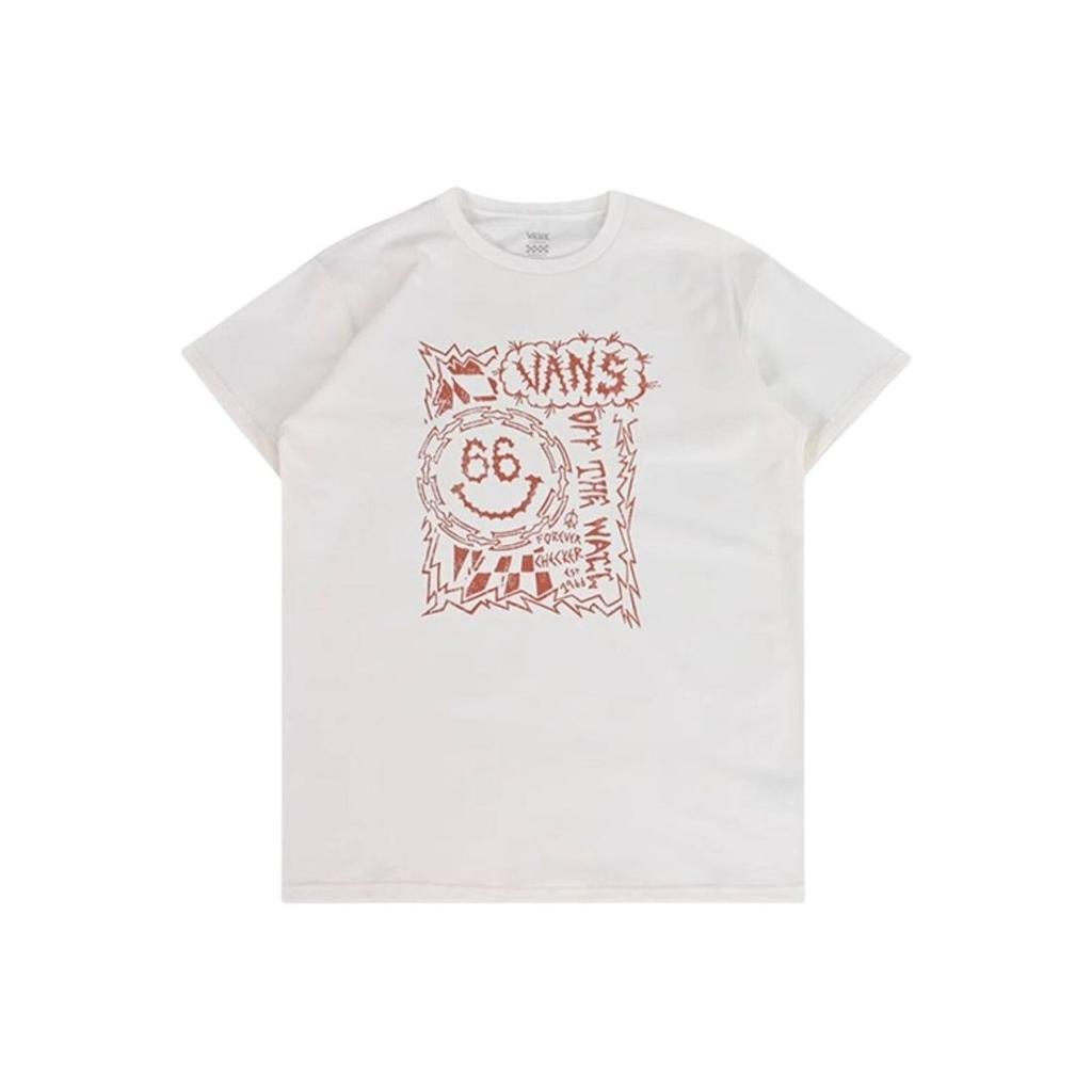 Vans Smiley Face Pattern Breathable Sports Crew Neck Short Sleeve T-Shirt Women tops VN000GQQFS8