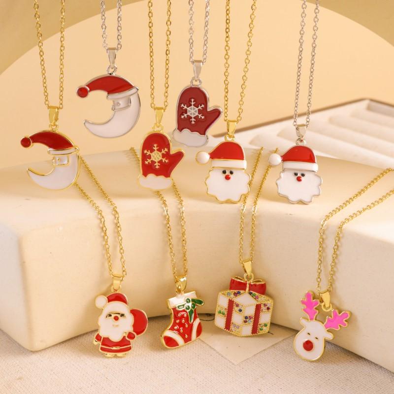 Christmas Necklace Women Titanium Steel Festive Design Trendy Accessory