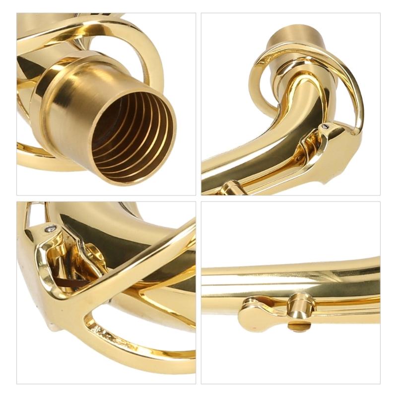 Alt-Saxophon Bogen Messing Alt-Saxophon Hals Musikinstrument Teil Goldener Saxophonhals Professioneller Saxophonhals Messingstruktur