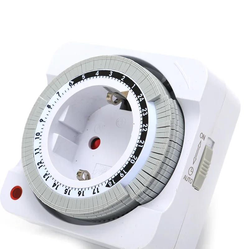 EU Plug 24-Hour Mechanical Timer Switch Smart Countdown Indoor Socket Automatic Power-Off Cycle Timing Switch