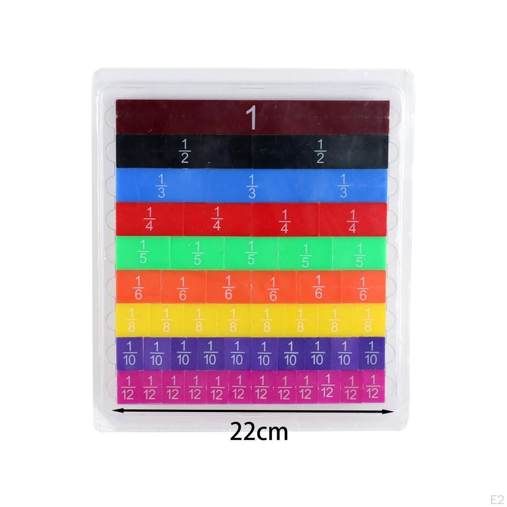51Pcs Rainbow Fraction Tiles, Visual/Tactile Learning, Soft Foam Tiles , Ages 6+