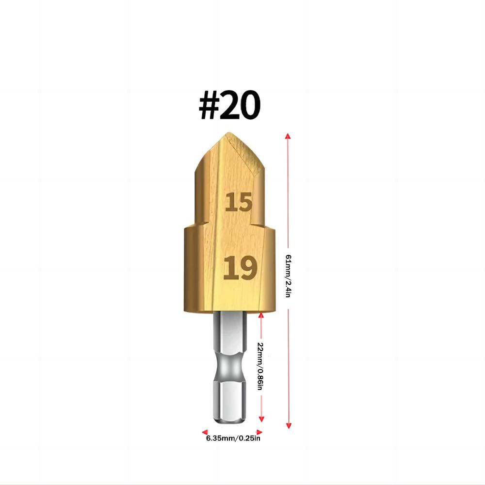 Hexagonal Handle 6.35MM PPR Lifting Drill Bit 20/25/32 Step Drill For Hydroelectric Water Pipe Drilling