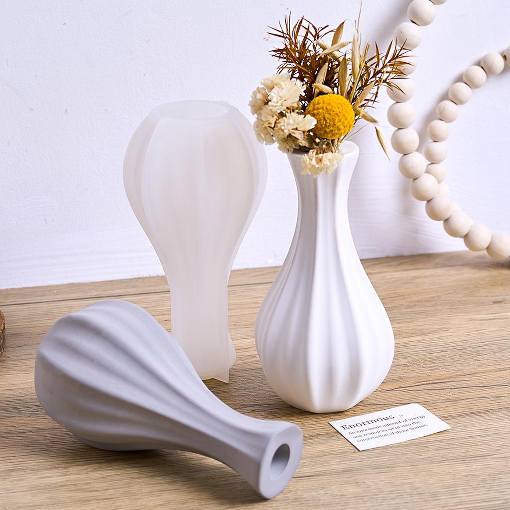 Simple Vase Silicone Mold DIY Nordic Modern Flowerpot Casting Molds Plaster Resin Craft Planter Making Home Decor Ornament